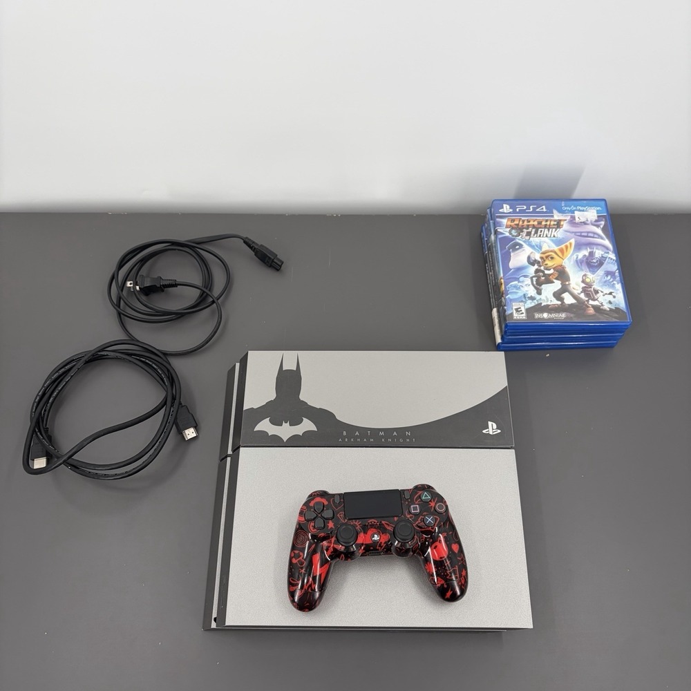 Sony PlayStation 4 PS4 Batman Arkham Knight Console CUH-1115A & Controller Games